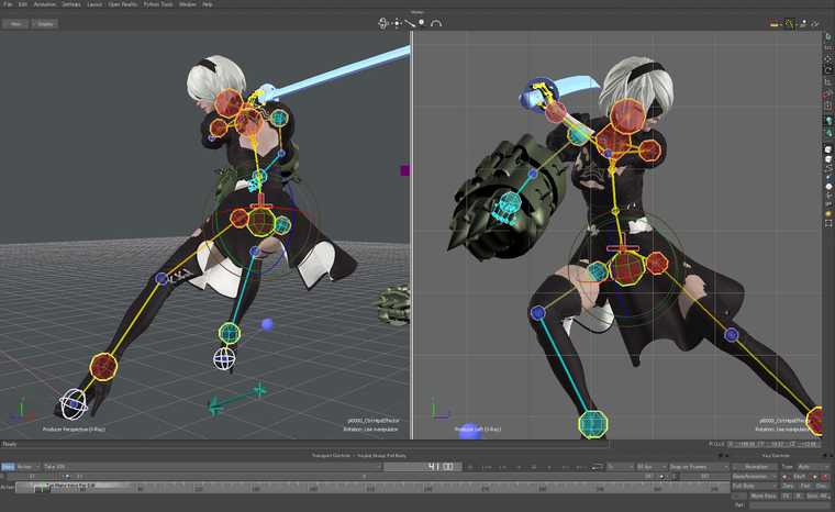 Screen capture from Nier: Automata development
