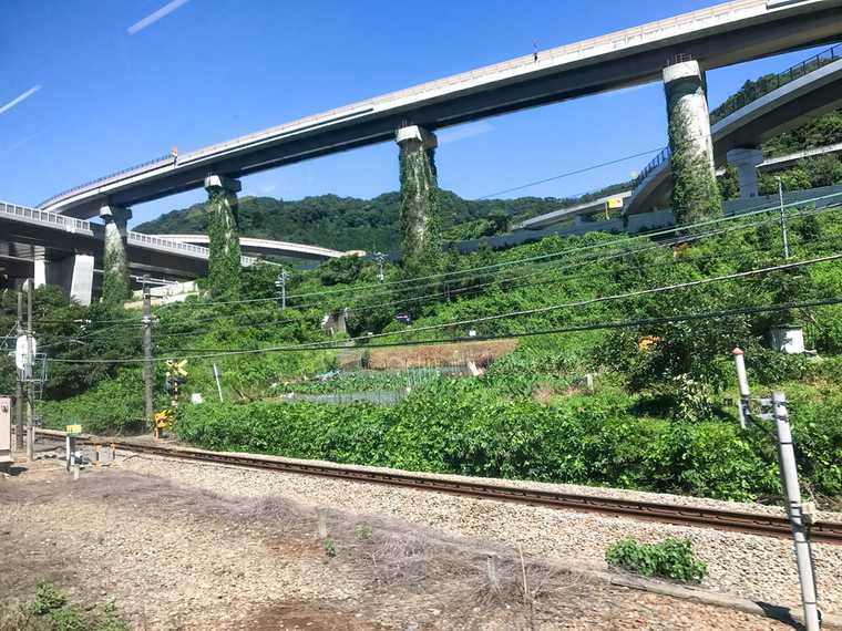 The view from the train to Mt Fuji