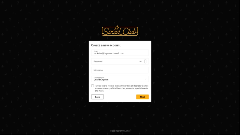 Social Club: Sign-in Portal